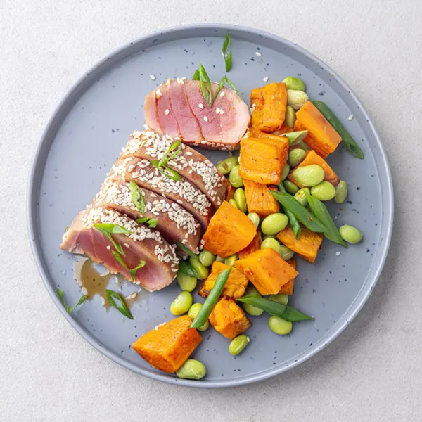 Caspian Tuna Bowl  with Sweet Potato, Edamame & Scallions
